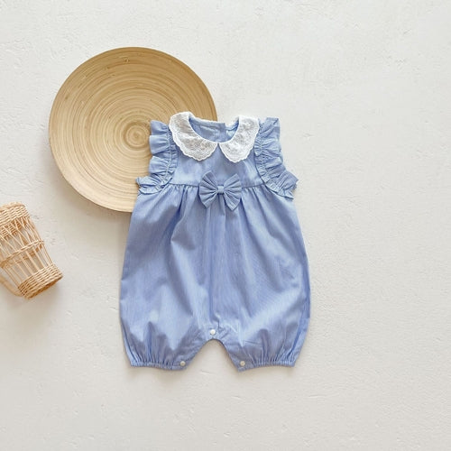 Baby Girls Sleeveless Stripped Romper