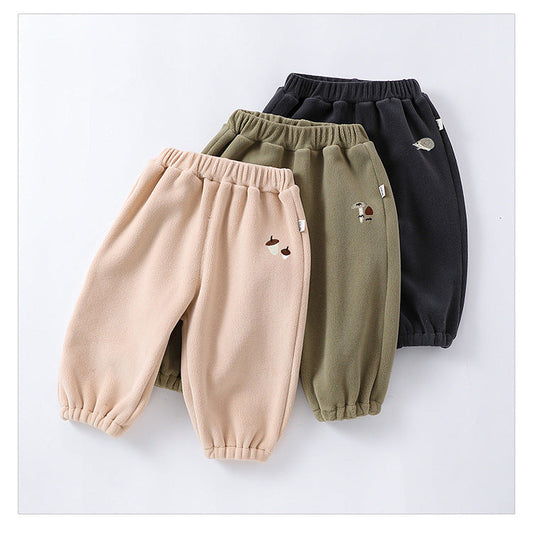 Infant Baby Kids Boys And Girls 4-Colors Orlon Fleece Winter Pants
