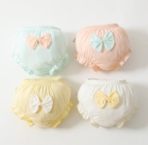 Baby Girl Embroidered Pattern Lace Design Panties 1 Bag=4 Pieces