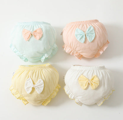 Baby Girl Embroidered Pattern Lace Design Panties 1 Bag=4 Pieces