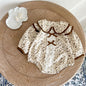 Baby Girl 1pcs Flower Pattern Bow Mesh Patches Design Bodysuit