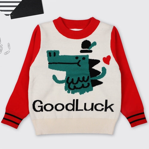 Baby Boy Cartoon Dinosaur Graphic ColorBlock Sleeves Design Fashion