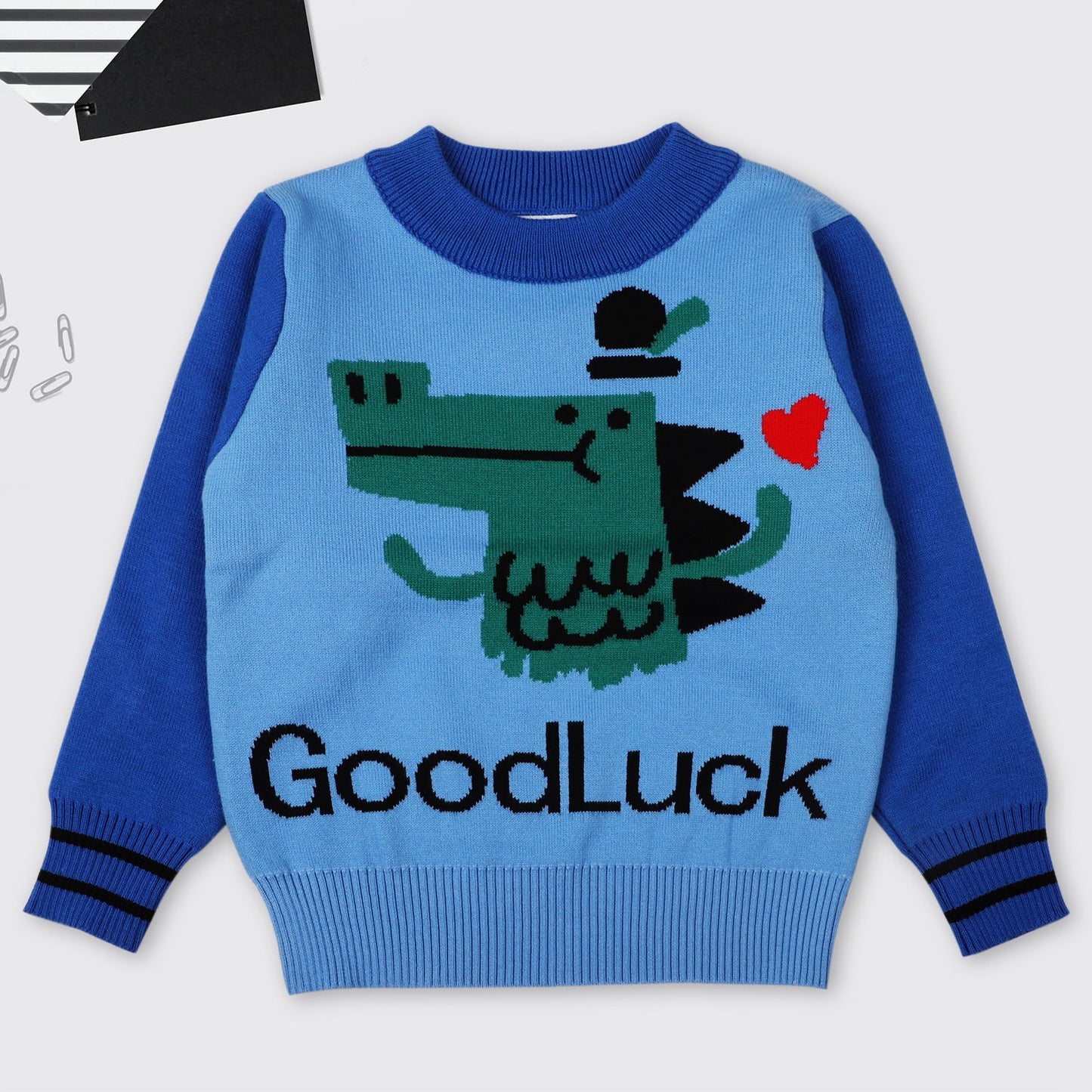 Baby Boy Cartoon Dinosaur Graphic ColorBlock Sleeves Design Fashion