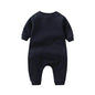 Baby Solid Color Long Sleeve Soft Cotton Rompers Home Clothes