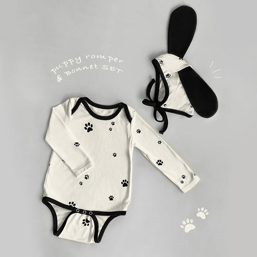 Baby 1pcs Cat Paw Pattern Kitty & Punny Shape Design Bodysuit Combo