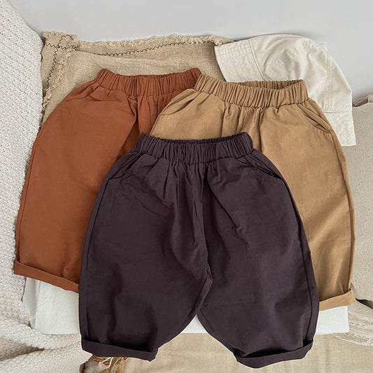 Baby Simply Style Solid Color Loose Spring Pants
