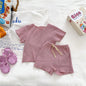 Baby Solid Color Soft Cotton Home Clothes Sets