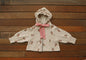 Baby Girl Waffle Knit Fabric Bear Pattern Zipper Jacket Coat