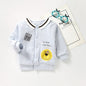 Baby Cartoon Bear Pattern Lapel Design Quilted Warm Coat