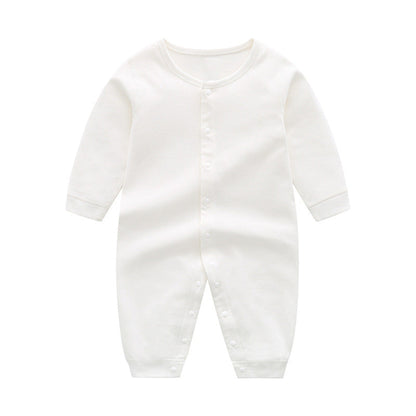 Baby Solid Color Full Button Front Design Organic Cotton Jumpsuit
