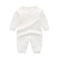 Baby Solid Color Full Button Front Design Organic Cotton Jumpsuit