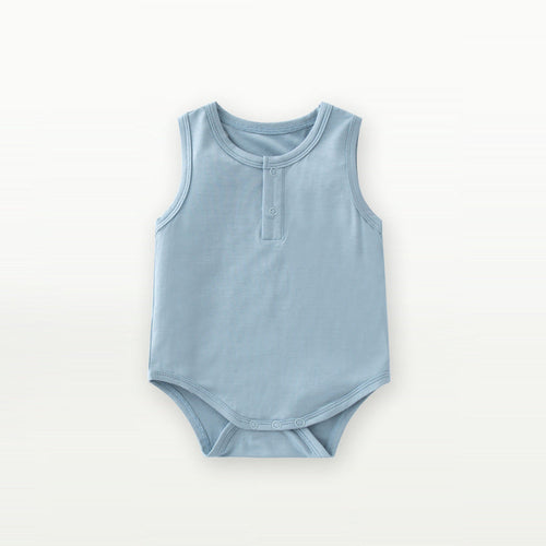 Baby Unisex Solid Color Sleeveless Summer Onesies
