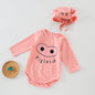 Baby 1pcs Cartoon Graphic Soft Cotton Long Sleeves Bodysuit With Hats