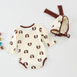 Baby 1pcs Cartoon Bear & Calf Graphic Long Sleeved Soft Bodysuit With