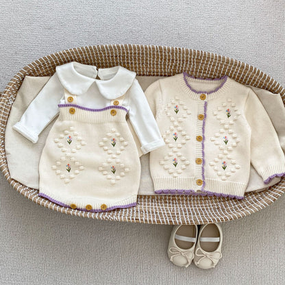 High Quality Embroidered Handmade Knitted Sets