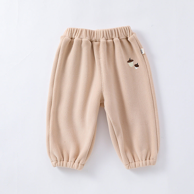 Infant Baby Kids Boys And Girls 4-Colors Orlon Fleece Winter Pants