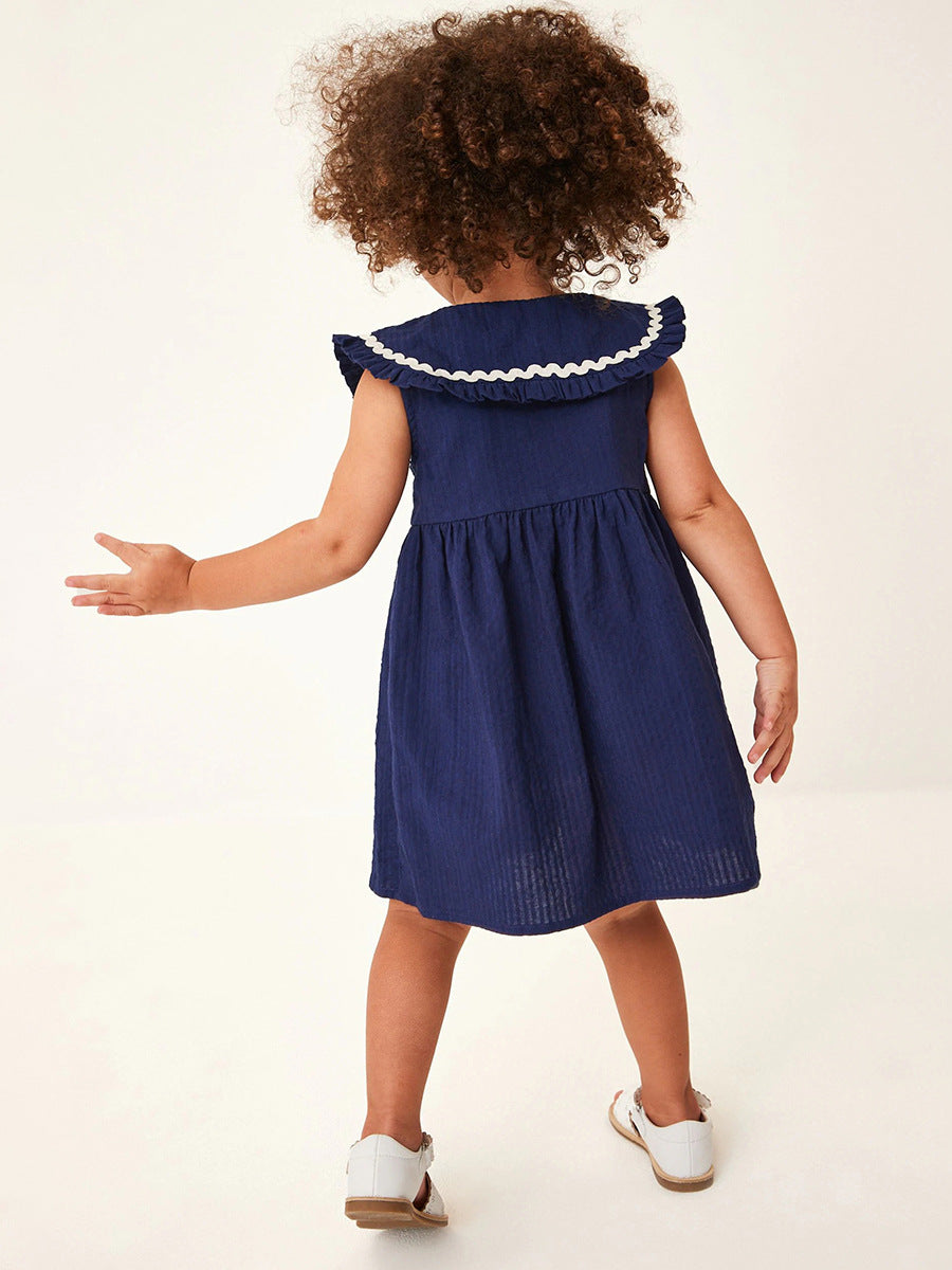 Summer Girls Sleeveless Peter Pan Collar Dress