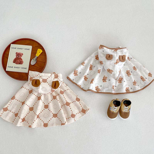 Bear Pattern 0-2 Years Outfits Shawls
