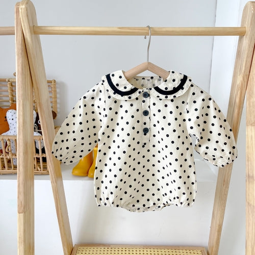 Baby Dot & Bear Graphic Long Sleeve Onesies In Autumn Outfits