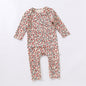 Baby Ditsy Flower Pattern Envelope Collar Nordic Style Jumpsuit