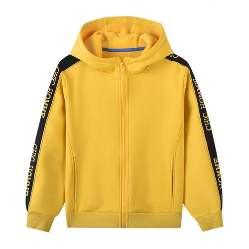 Baby Boy Slogan Printed Tape Patched Pattern Solor Color Casual Coat