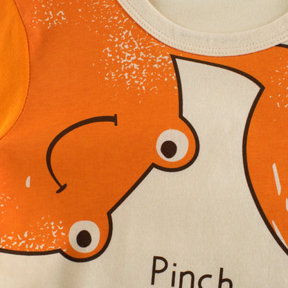 Baby Boy Animal Print Solid Color Fashion T-Shirt In Summer