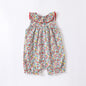 Baby Floral Pattern Ruffle Neck Sleeveless Rompers