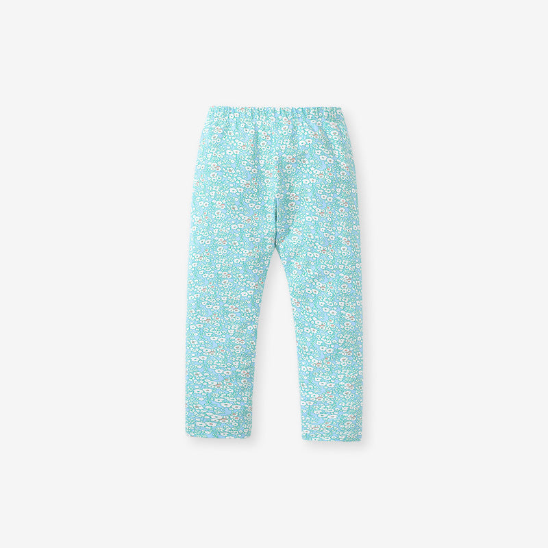 Spring Girls Animals Cartoon Top And Floral Pants Set