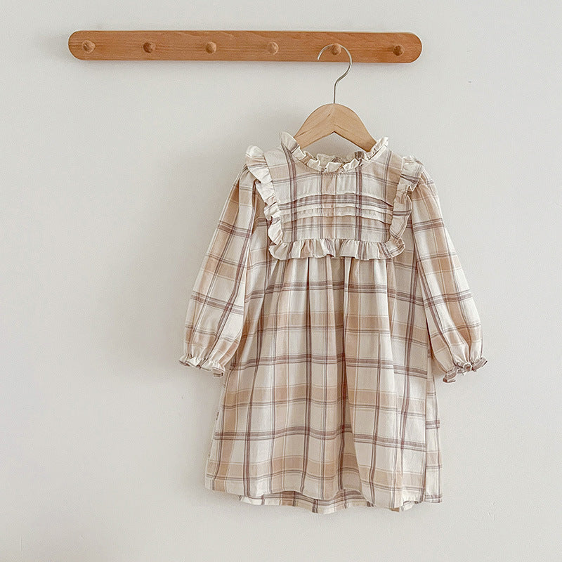 Western Style Plaid Pattern Sisterly Onesie & Dress