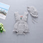 Baby Girl 1pcs Solid Color Bow Tie Design Ruffle Sleeveless Crotch