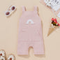 Baby Ribbed Knitted Graphic Rainbow Embroidered Pattern Sleeveless