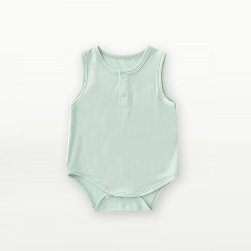 Baby Unisex Solid Color Sleeveless Summer Onesies