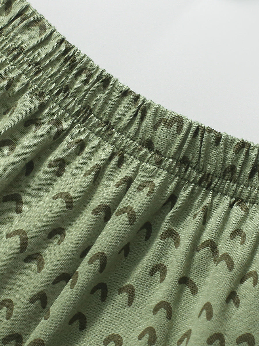 Baby Kids Unisex Alligator Print T-Shirt And Shorts Casual Clothing