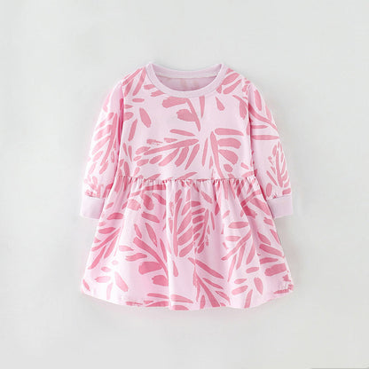 Baby Girl Various Style Crewneck Long Sleeves Dress
