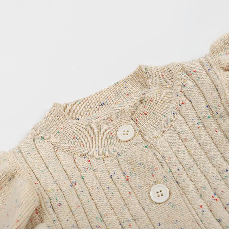New Arrival Baby Cotton Knitting Solid Color Colorful Dots Cozy Romper