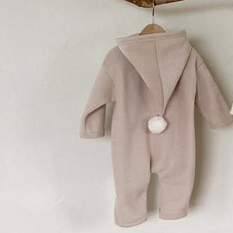 Cute Fashion Fleece Solid Color Warm Rompers