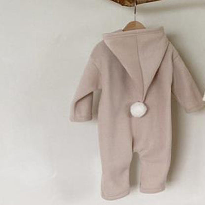 Cute Fashion Fleece Solid Color Warm Rompers