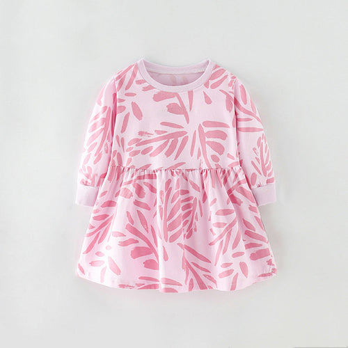 Baby Girl Various Style Crewneck Long Sleeves Dress