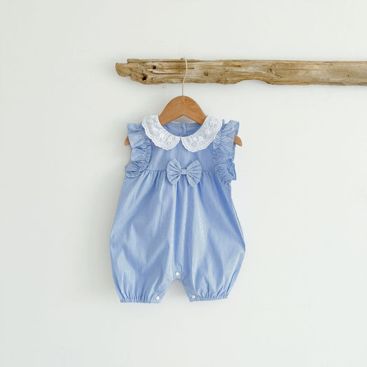 Baby Girls Sleeveless Stripped Romper