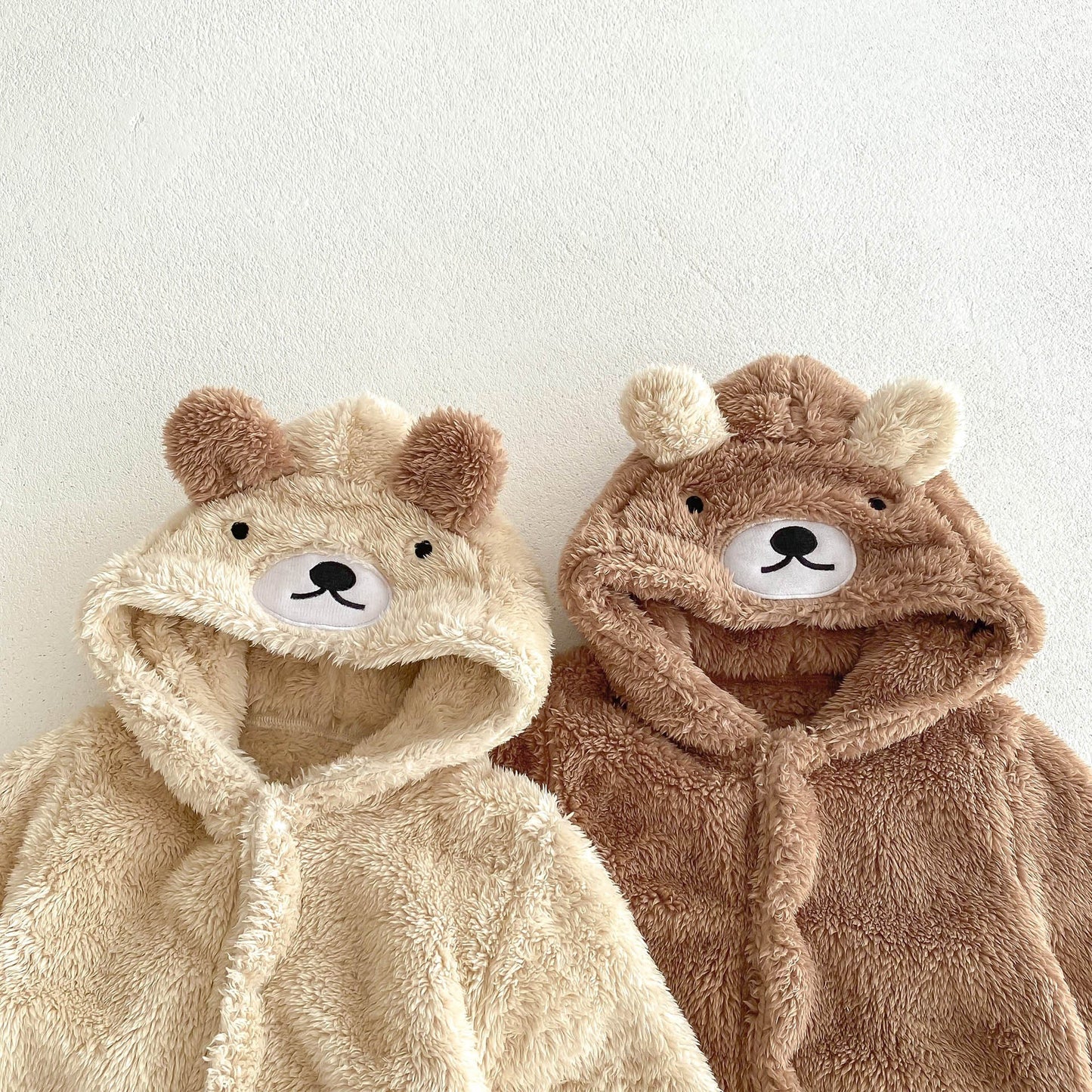Infant Baby Little Bear Thicken Long Sleeve Jumpsuit In Winter