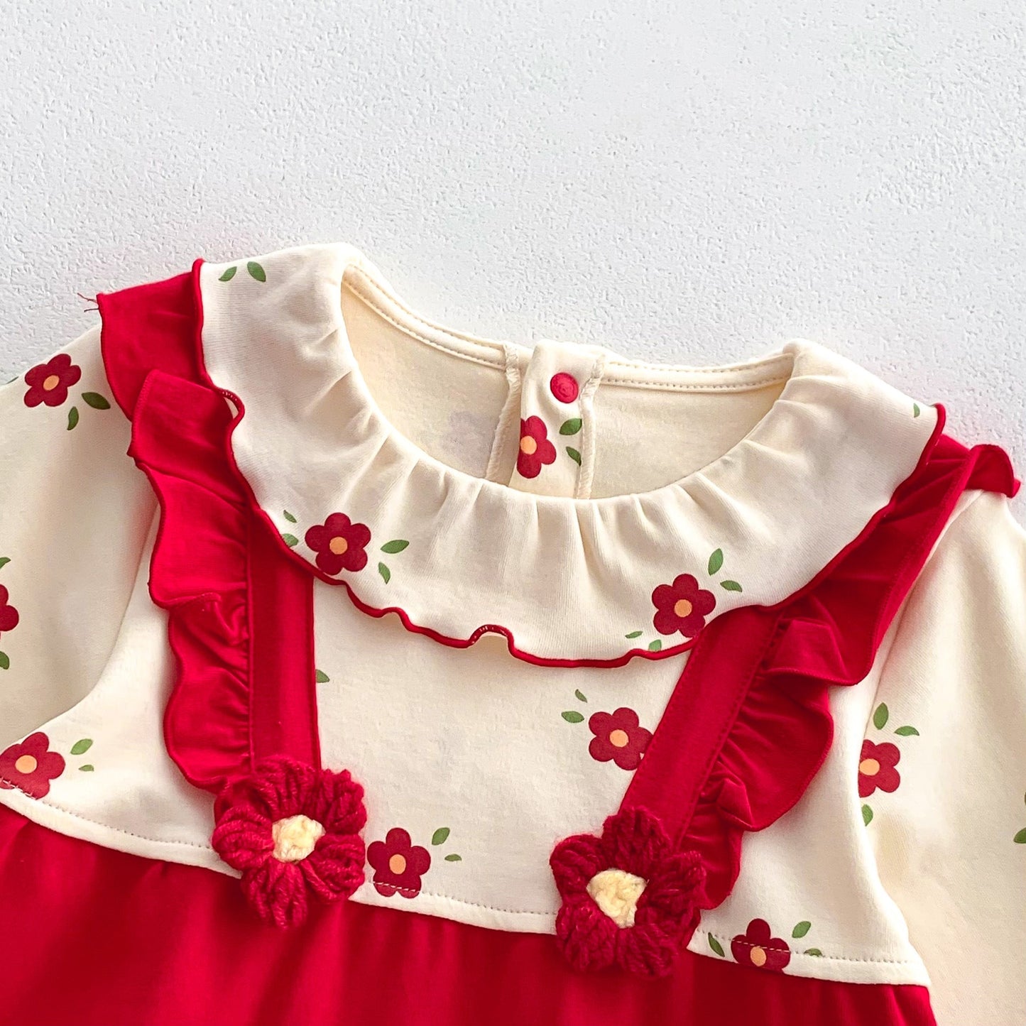 Patched Design Floral Pattern Festival Romper