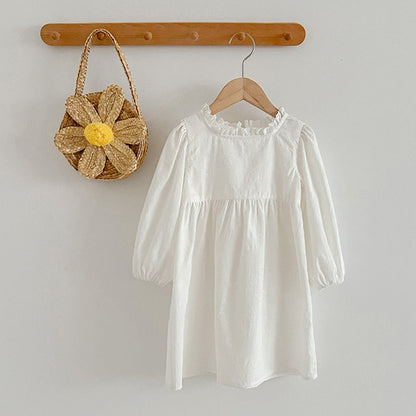 Solid White Simple Style Long Sleeve Onesies