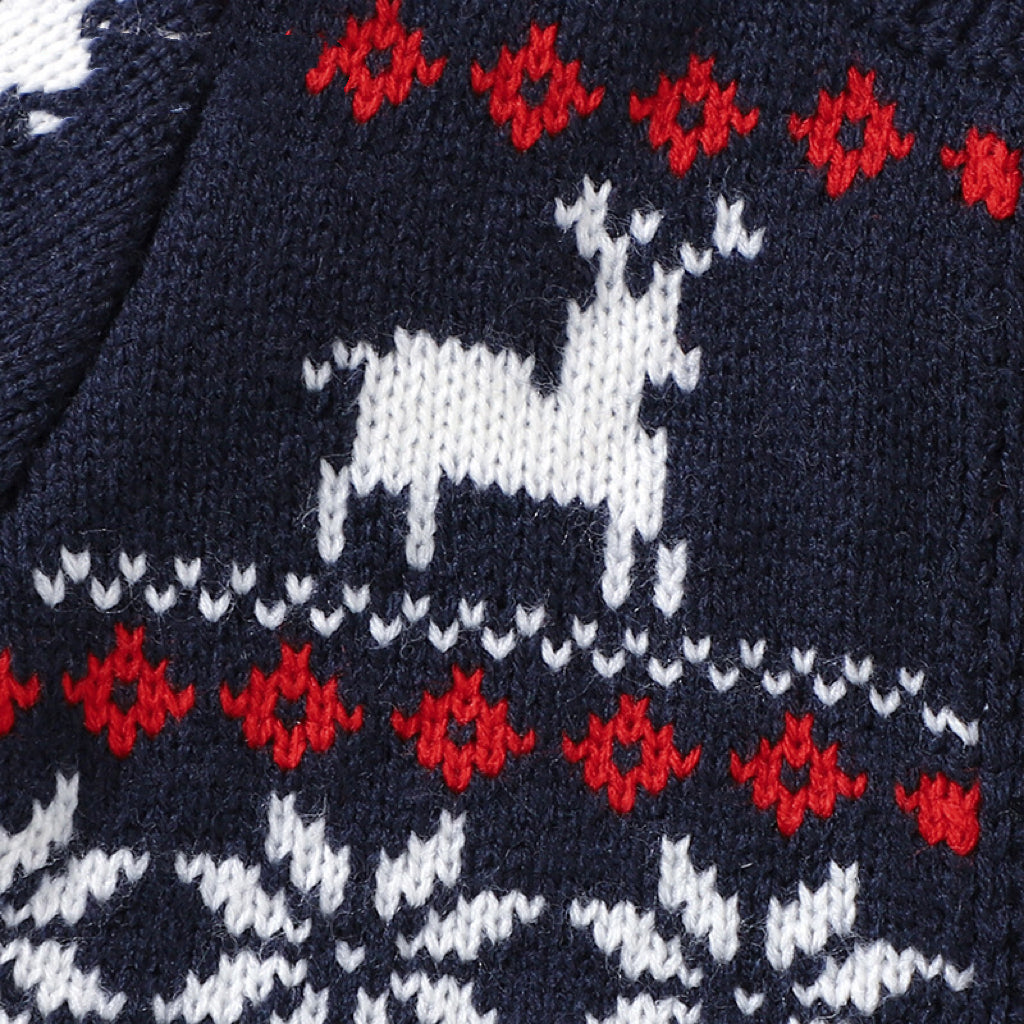 Baby Deer Pattern Crochet Knit Design Sweater Cardigan