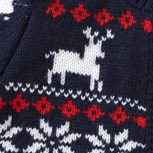 Baby Deer Pattern Crochet Knit Design Sweater Cardigan