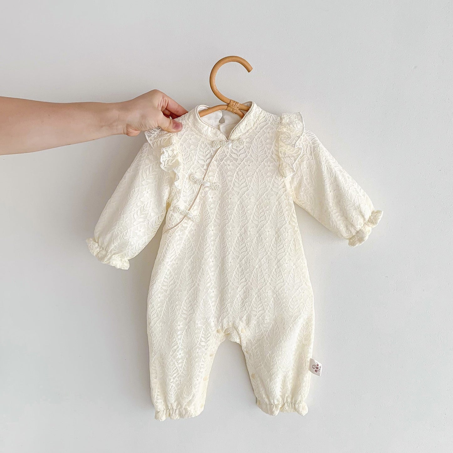 Solid Color Chinese Style Princess Newborn Romper