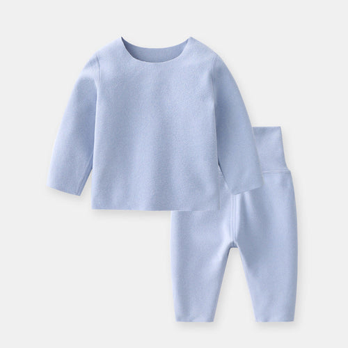 Baby 2pcs Solid Color Longsleeve Shirt And Pants Warm Winter Sets
