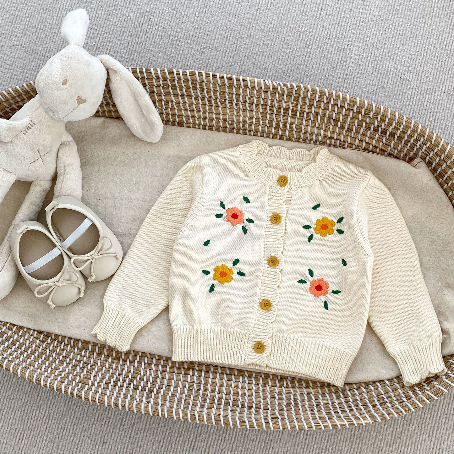Baby Girl Flower Embroidered Design Cardigans