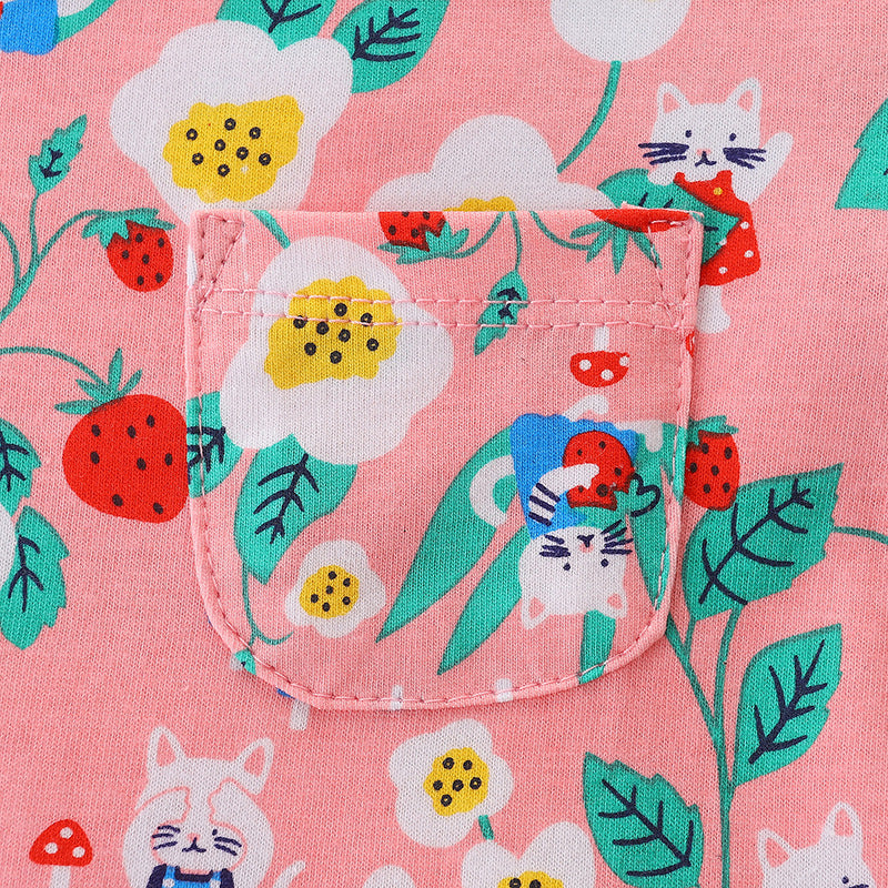 Baby Girl Floral Print Pattern Long Sleeve Sweet Dress In Autumn