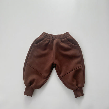 Baby Solid Color New Winter Kindergarden Thickened Pants