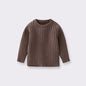 Baby Solid Color Long Sleeve O-Neck Pullover Sweater